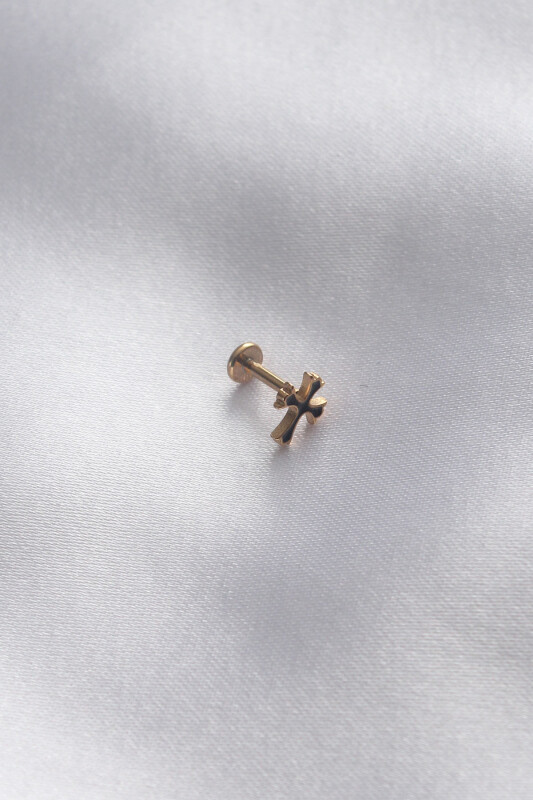 316L Cerrahi Çelik Gold Renk Tragus Piercing - 1