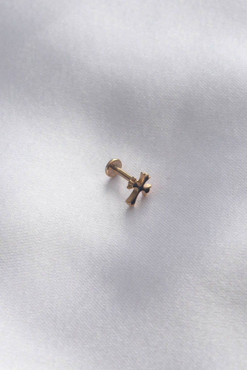 316L Cerrahi Çelik Gold Renk Tragus Piercing - 1