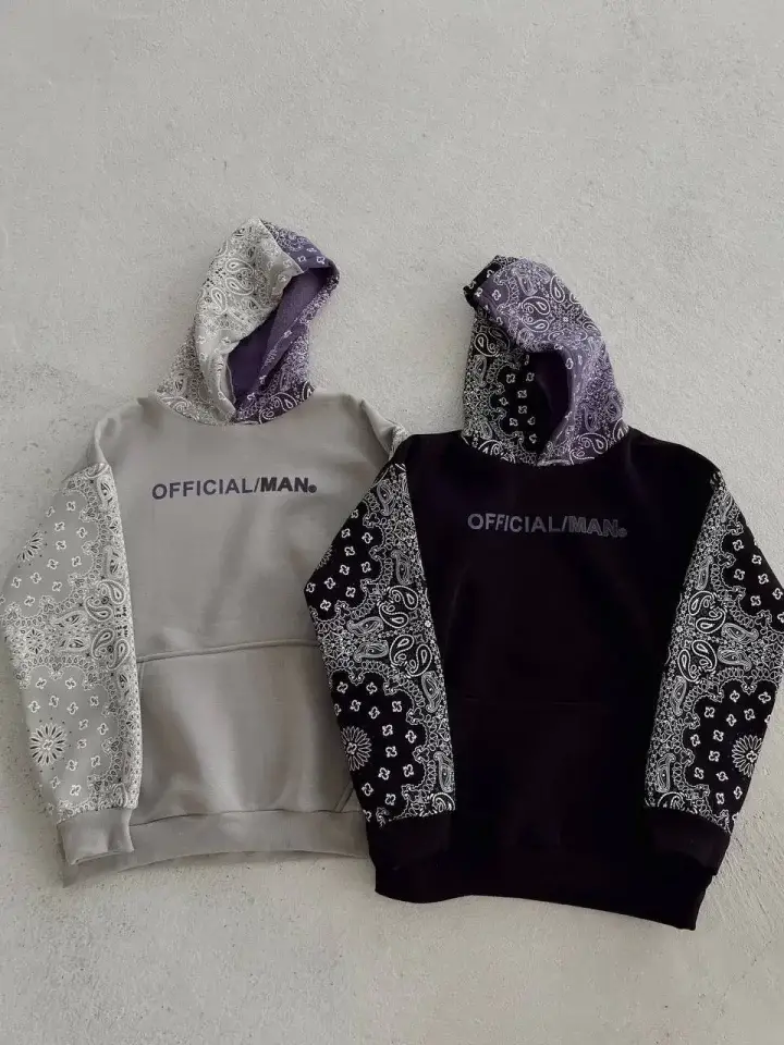 Baskılı Kapüşonlu Sweatshirt - Siyah - 2