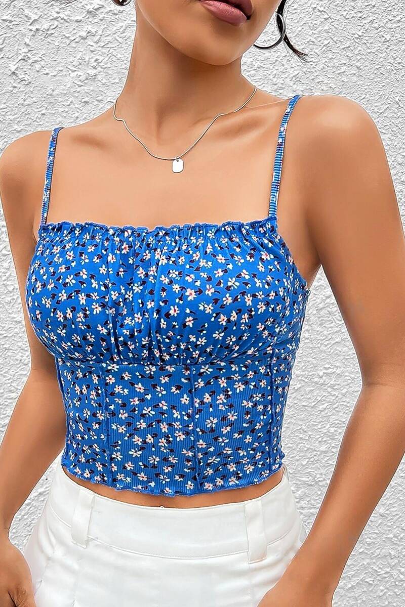 Saks Çiçek Bahçesi Askılı Crop B-5504 - 5