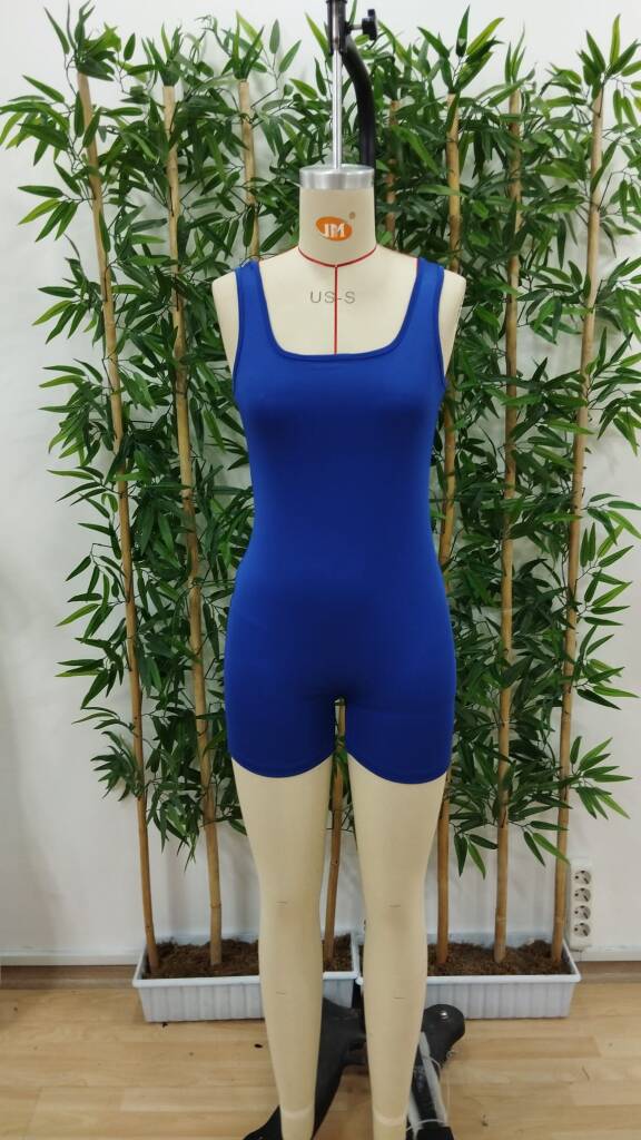 Kadın Kare Yaka Sırt Dekolte Detay Dalgıç Bodycon Mini Tulum - 6