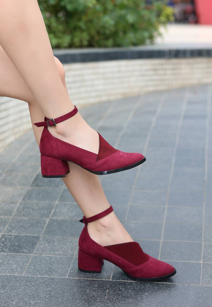 Rosla Bordo Süet Bootie Ayakakbı - 3