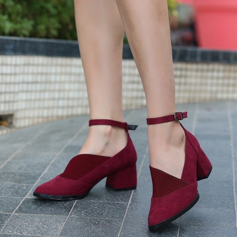 Rosla Bordo Süet Bootie Ayakakbı - 4