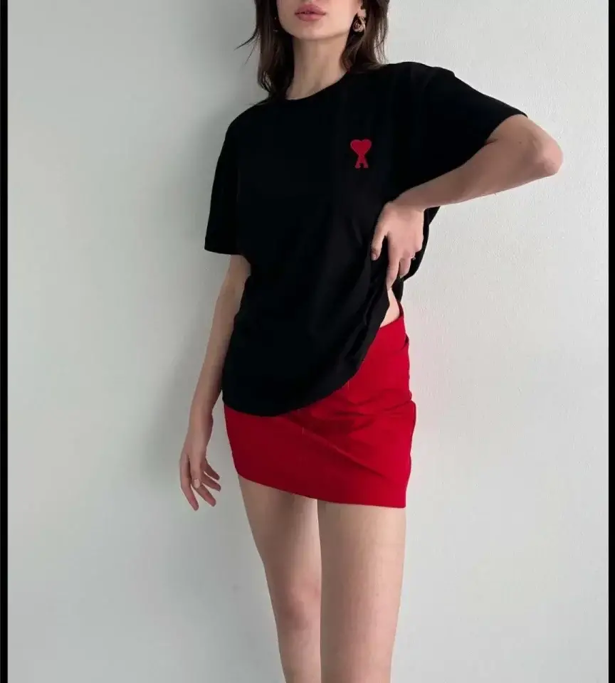 Unisex Bisiklet Yaka Baskılı Oversize T-Shirt - Siyah - 2